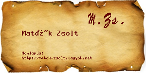 Matók Zsolt névjegykártya